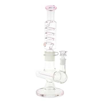 Pink Coil Inline Perc Rig - 14in