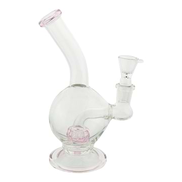 Pink Colored Matrix Bubble Bong - 6.5in Female