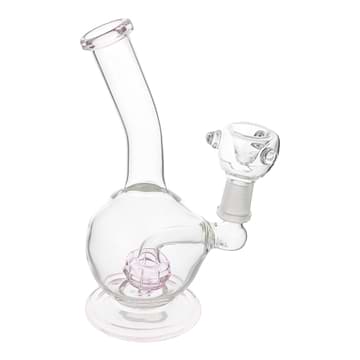 Pink Colored Matrix Bubble Bong - 6.5in Male