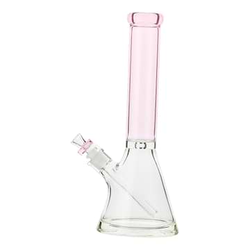 Pink Colored Neck Beaker Bong - 14in