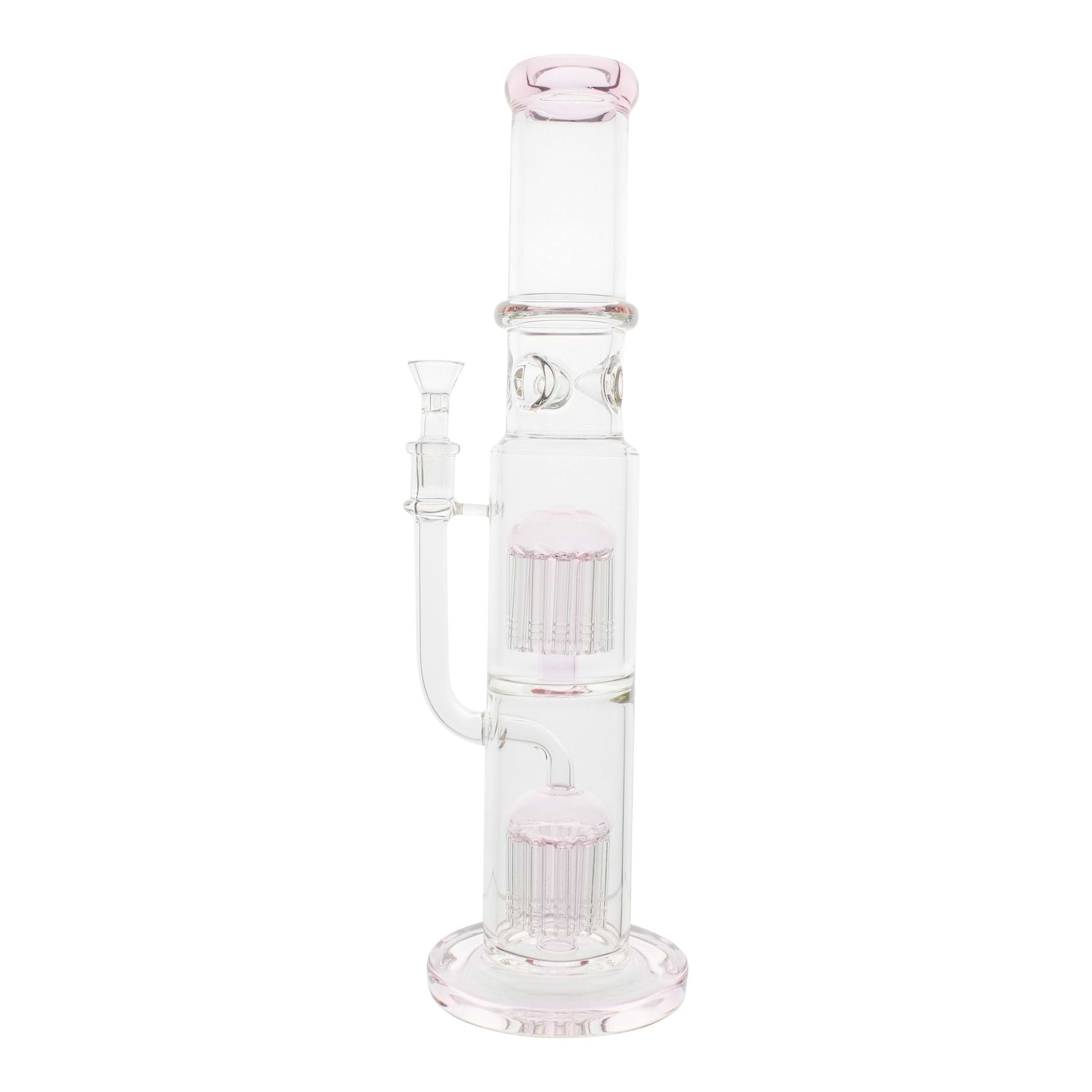 Pink Double Tree Perc Bong - 16in