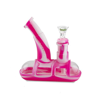 Pink Ooze Steamboat Silicone Bubbler - 7in