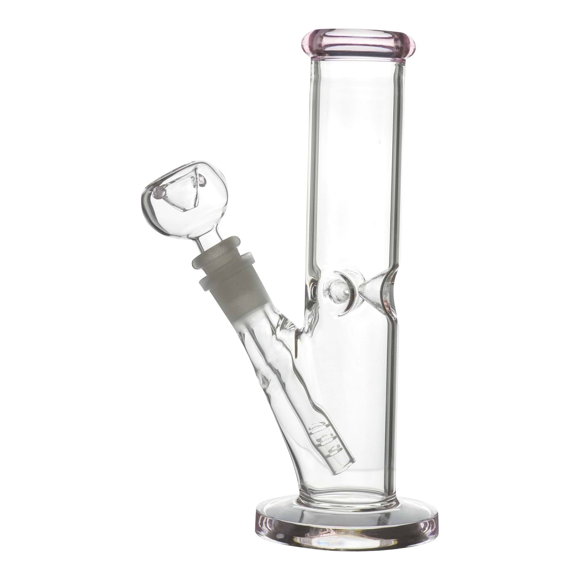 Pink Straight Up Glass Bong - 8in