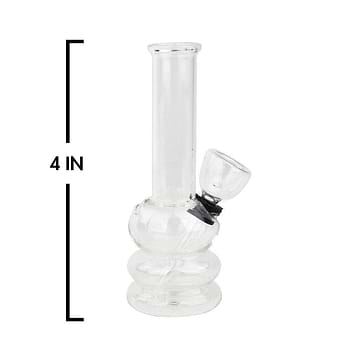 Portable Clear Glass Bong - 4in