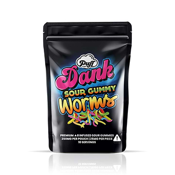 Puff Delta 8 Dank Gummies - 250mg Sour Gummy Worms