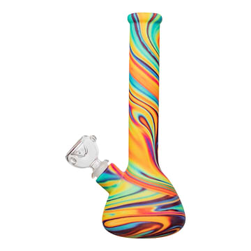 Rainbow Silicone Beaker Bong - 8.5in