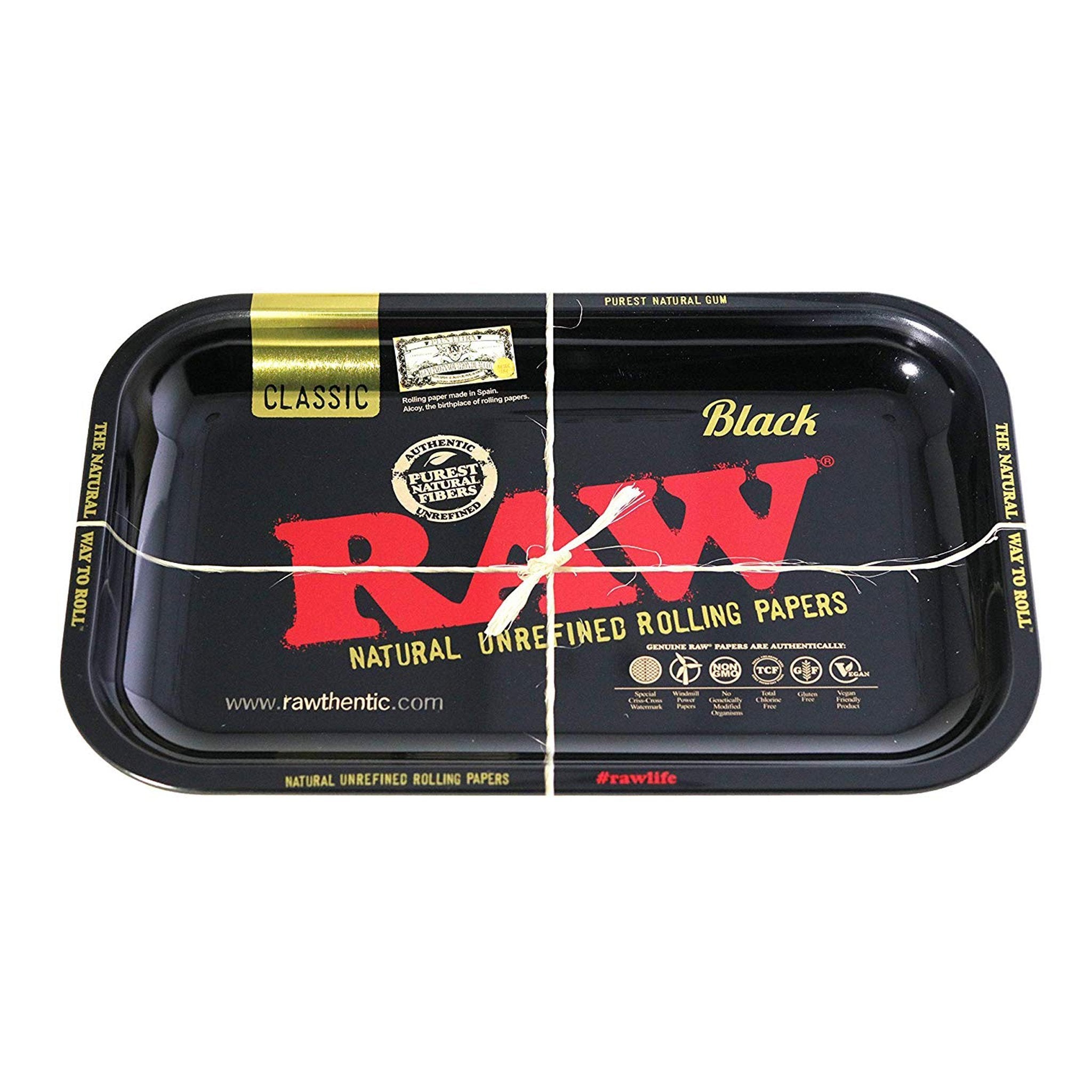 Raw Black Mini Metal Rolling Tray - 11in