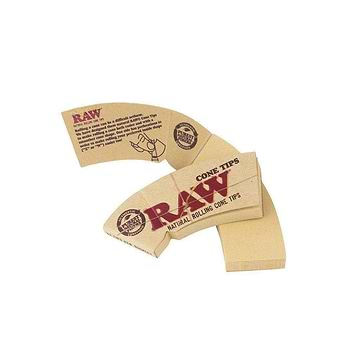 32-pack RAW tip book rolling paper tips made from natural cellulose unbleached tips unique cone shape rustic style