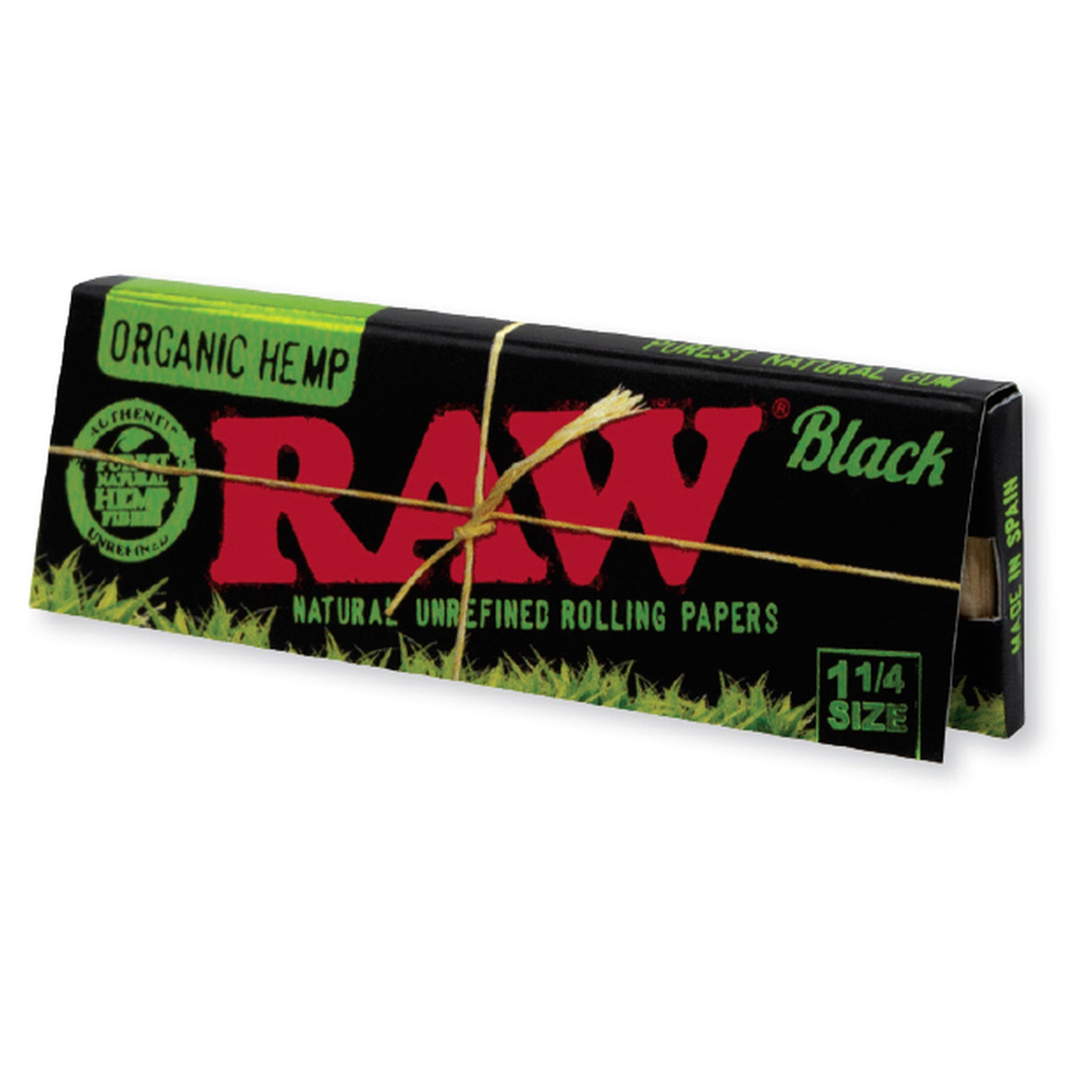 RAW Rolling Papers Organic Black 1 1/4 (2 Pack)