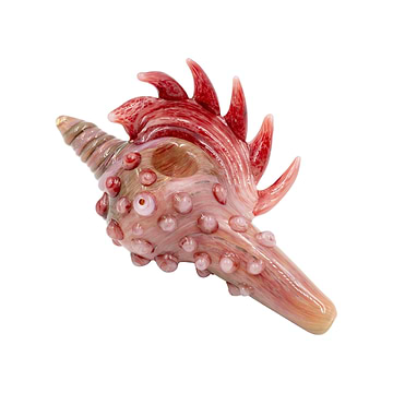 6-inch intricately-designed glass pipe smoking device seashell with dragon spikes design