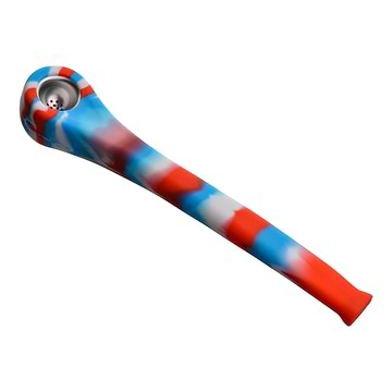 Silicone Hobbit Pipe - 9in Red / Blue