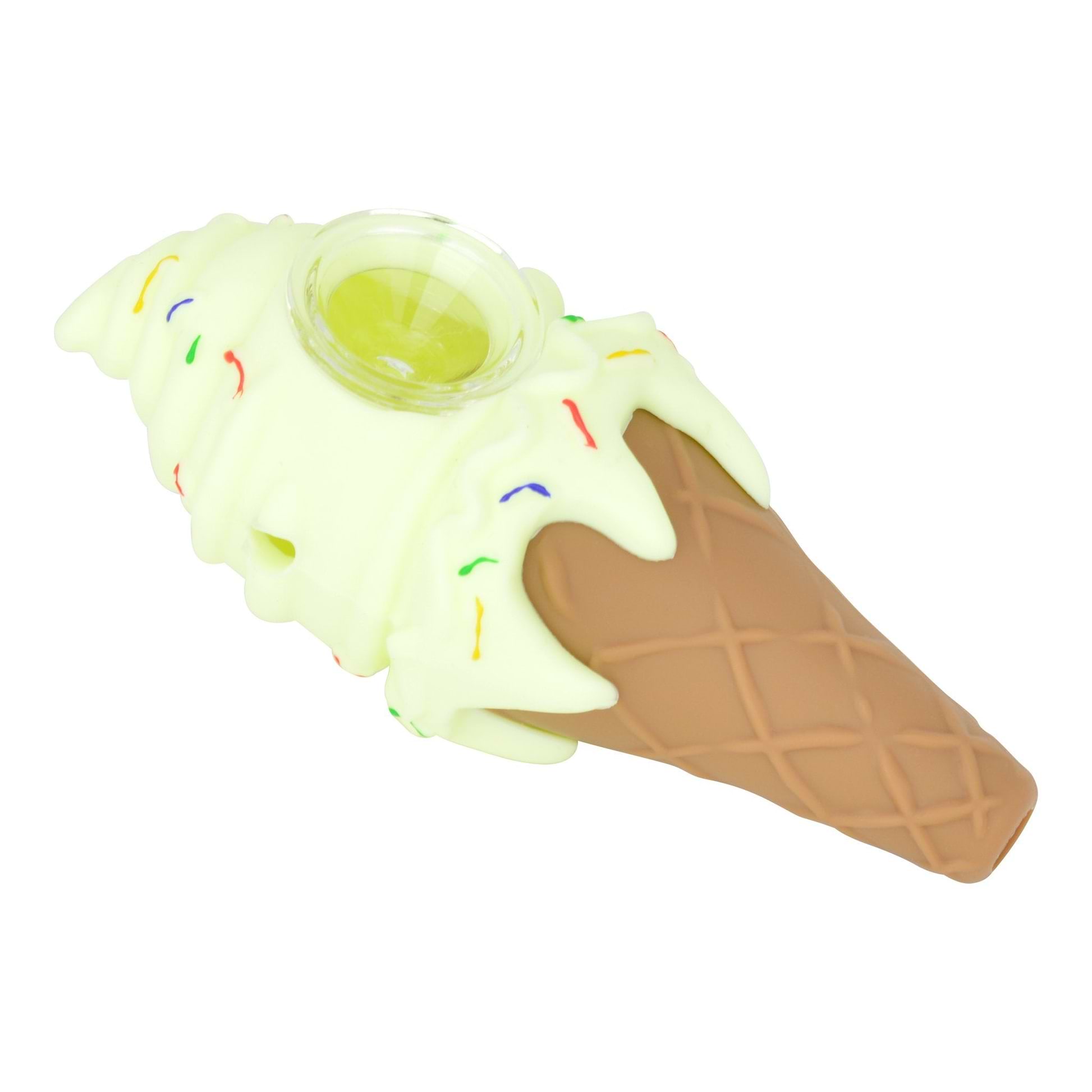 Silicone Ice Cream Cone Pipe - 5in Vanilla