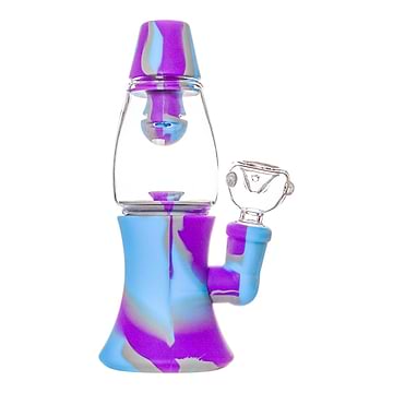 Silicone Lava Lamp Bong - 7in Blue