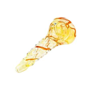 3-inch compact lightweight glass pipe smoking device with twisted stem spiral swirly design in screw and ice cream shape.