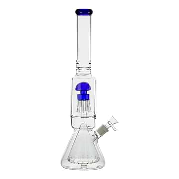 Sprouted Mushroom Perc Bong - 18in Blue