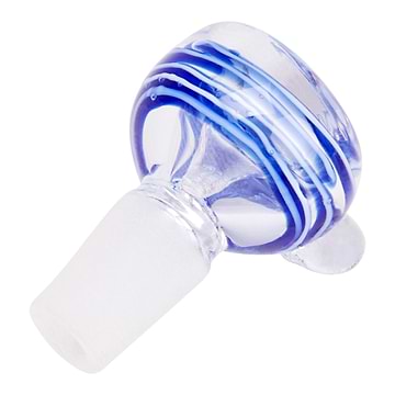 Classic easy-to-hold glass bowl for bong smoking accessory with a finger grip and exciting swirling colors design