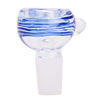 Classic easy-to-hold glass bowl for bong smoking accessory with a finger grip and exciting swirling colors design
