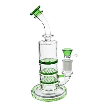 The Double Single Bong - 8in Green