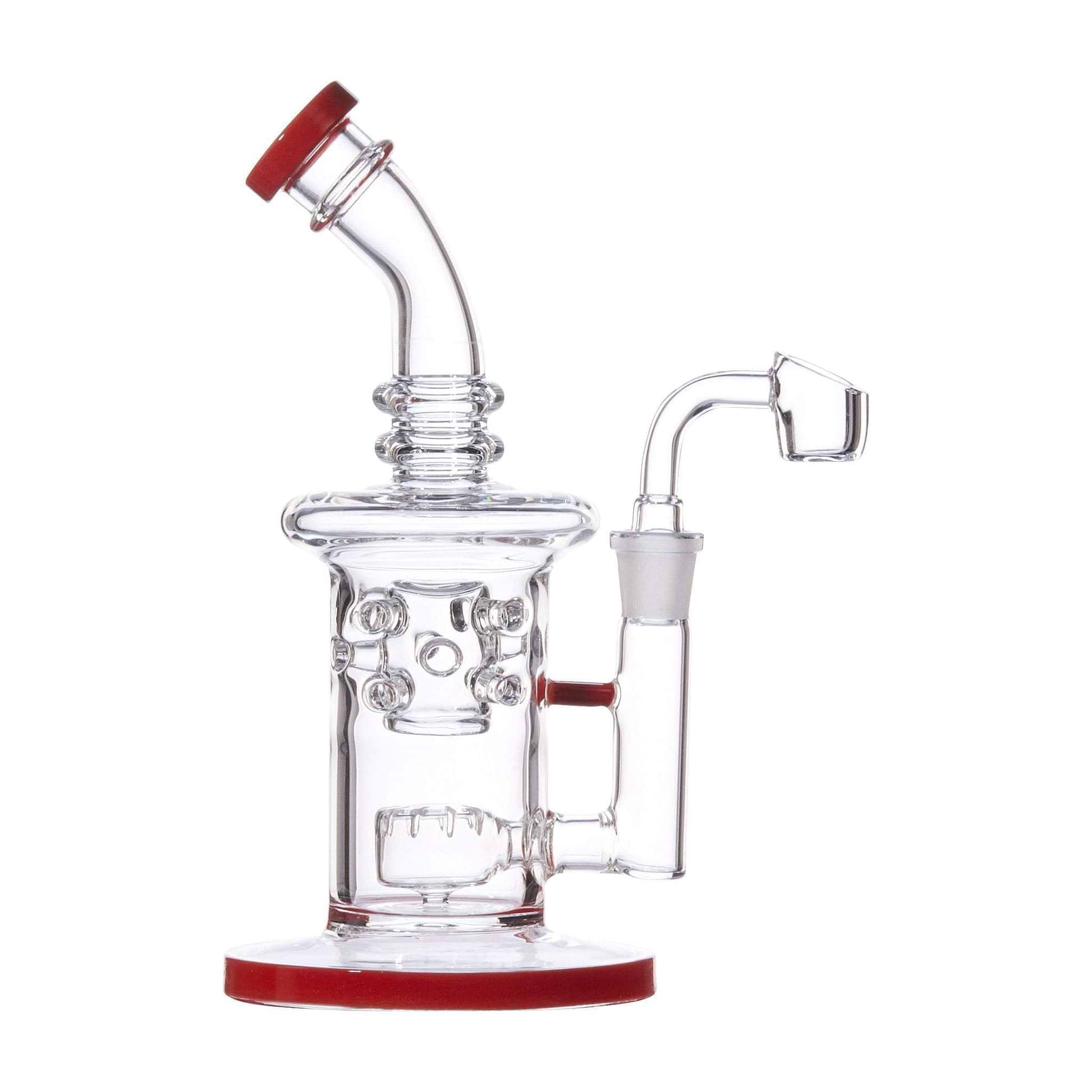 7.5-inch clear glass dab rig smoking device with inset and circ perc splashguard and scientific instrument look