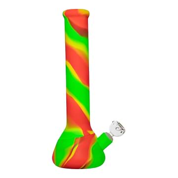 The Squeaky Silicone Beaker Bong - 13in Rasta / Large