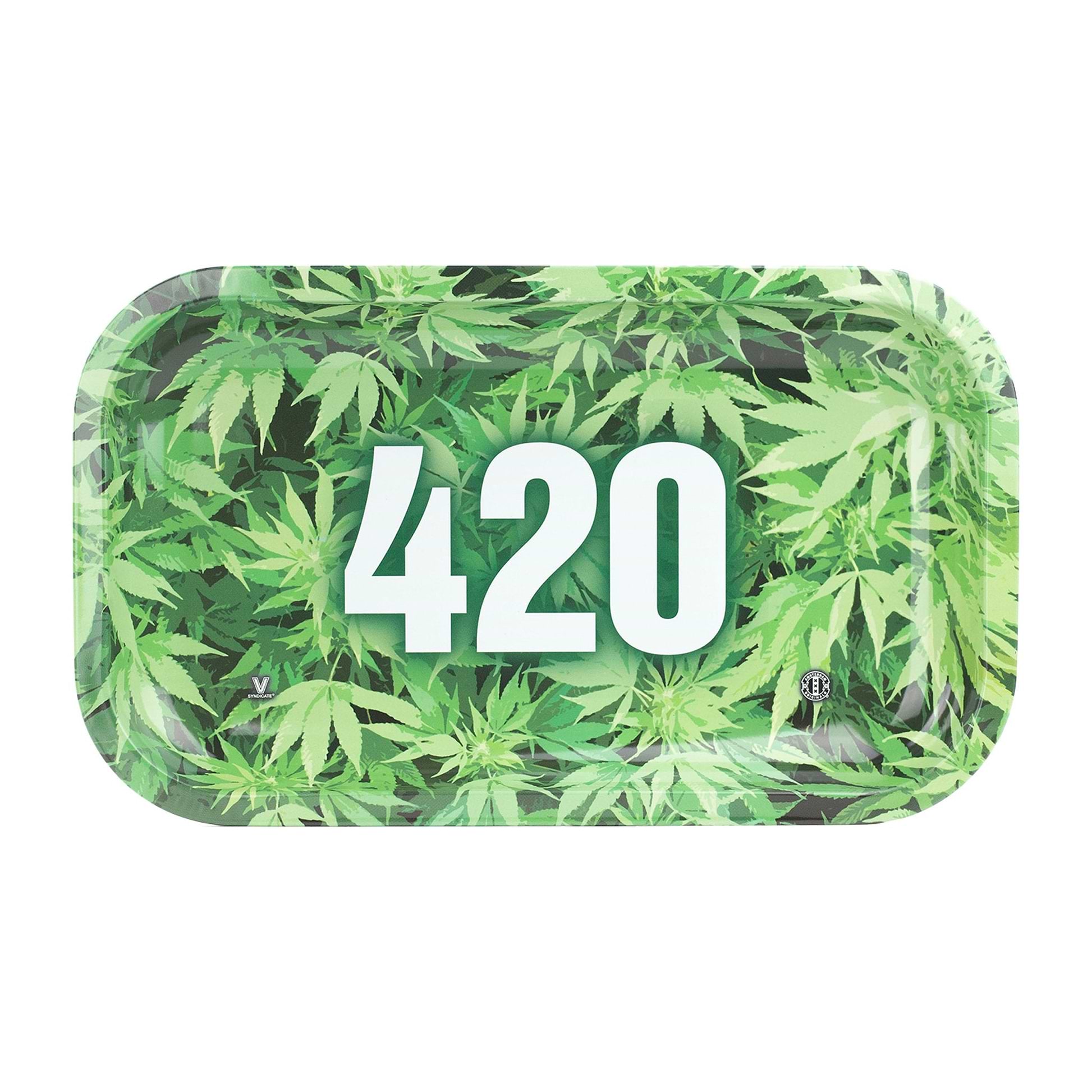 V Syndicate 420 Leafy Metal Rolling Tray 11 Inches