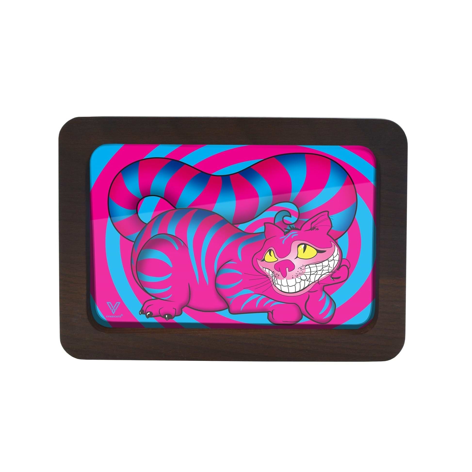 V Syndicate Seshigher Cat 3D HD Wood Rolling Tray - 8in