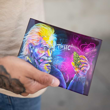 V Syndicate T=HC2 Einstein Shatter Resistant Glass Rolling Tray