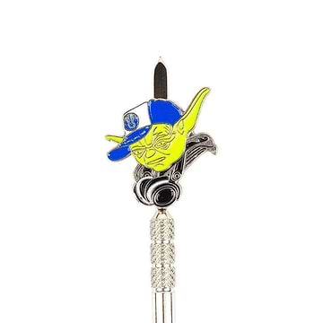 Handy stainless steel dab tool accessory textured middle part for easy grip with cool Yoda wearing snapback cap on handle