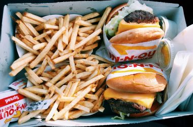 Two In n Out burgers for the munchies