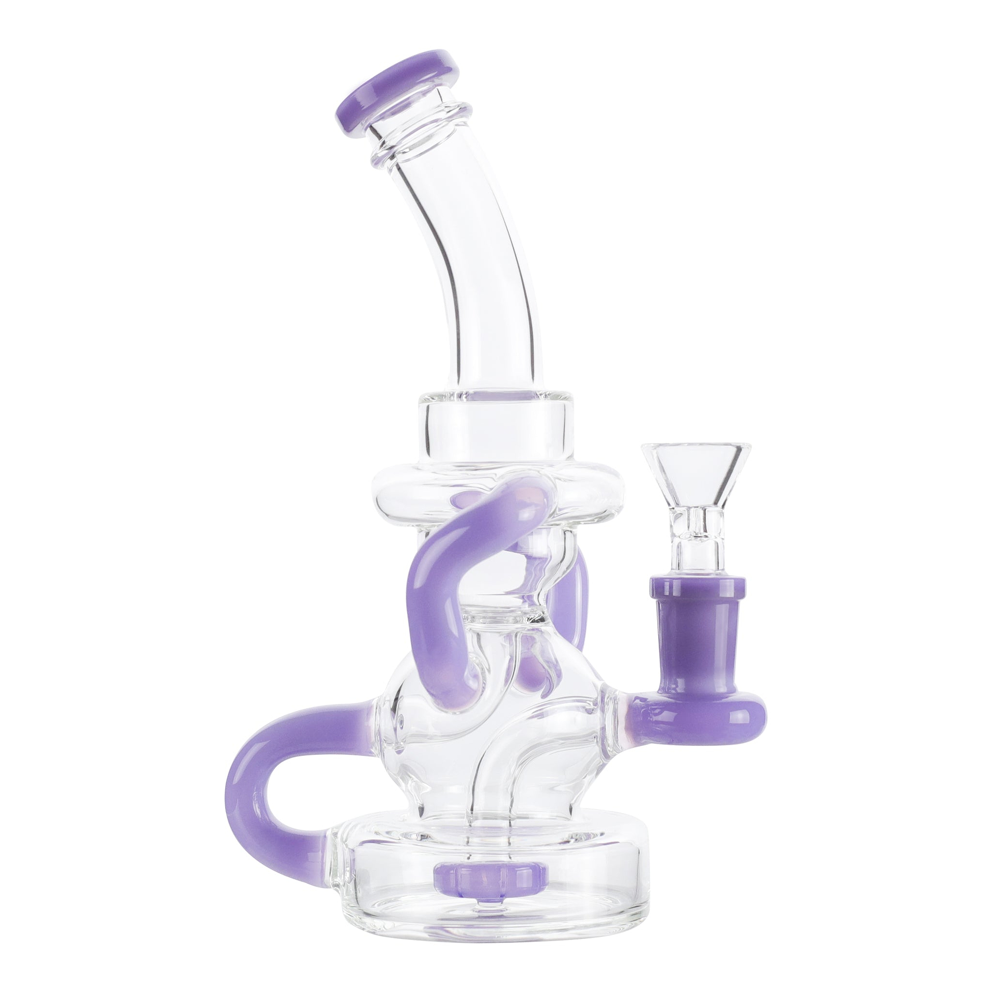 The Purple Force - 11 Faberge Recycler Bong/Dab Rig - Milky