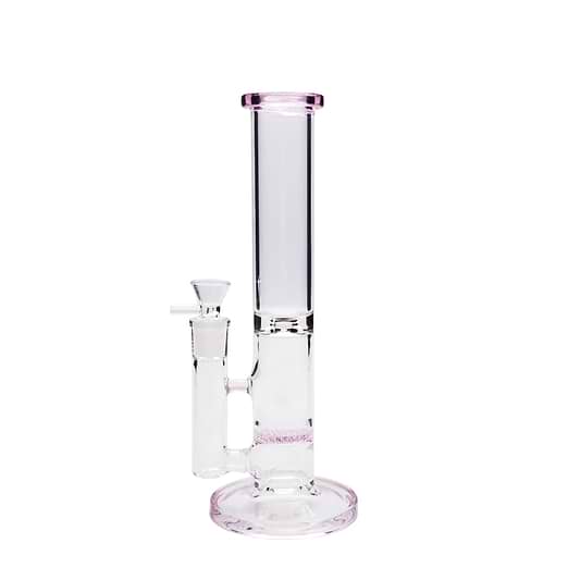 Banded Honeycomb Perc Bong - 25in Pink