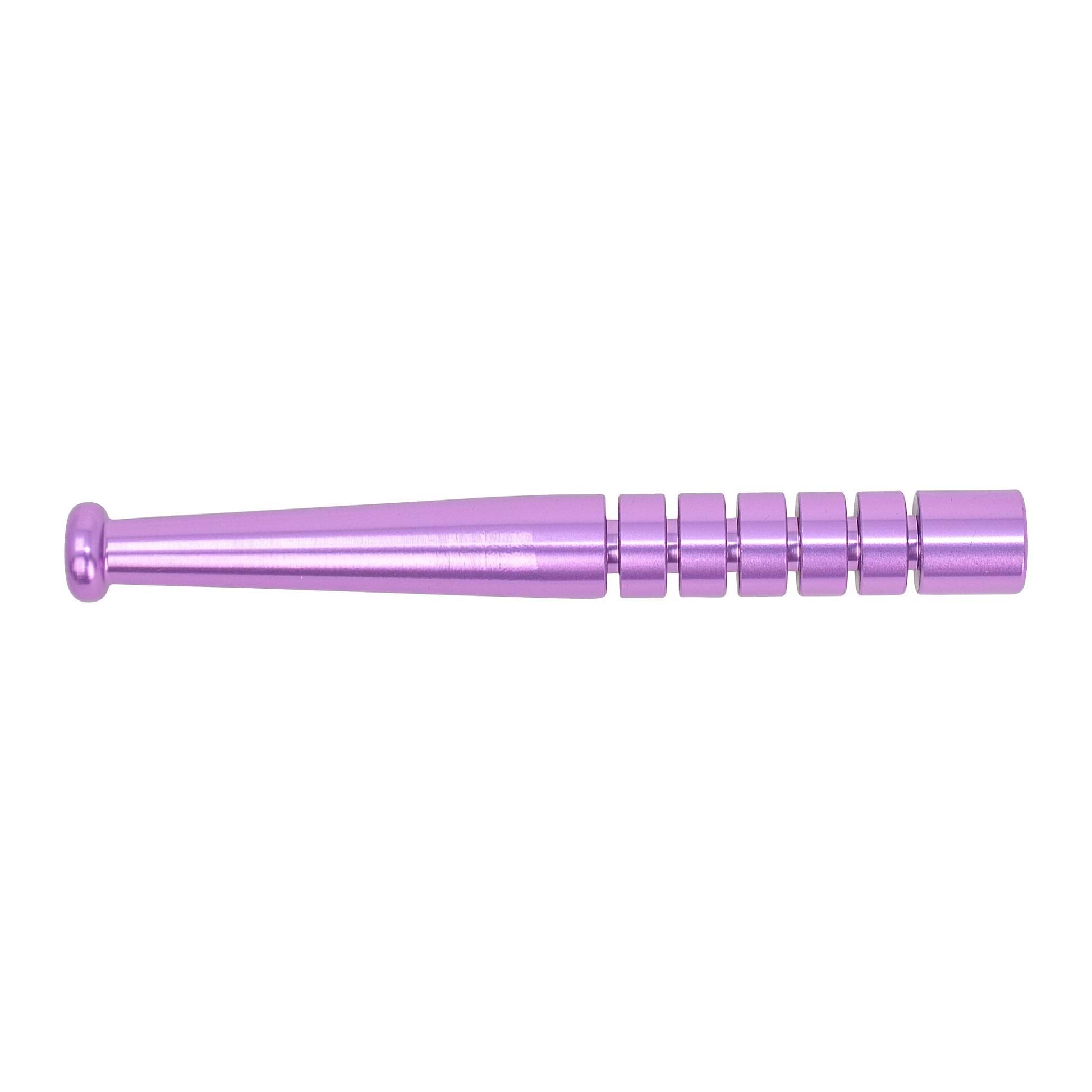 Purple metal oney little pipe one hitter smoking device with baseball bat design textured ridges