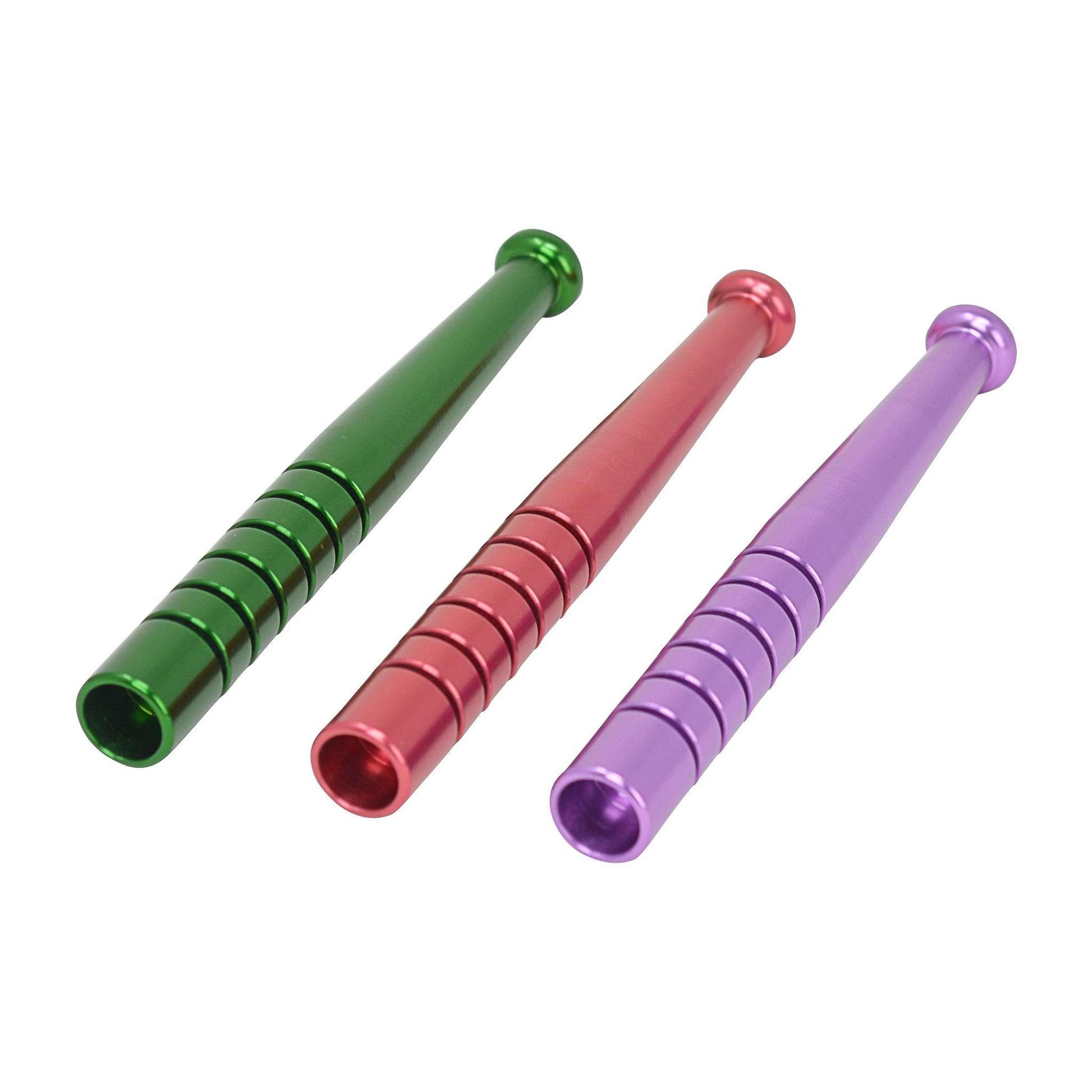 3 colors metal oney little pipe one hitter smoking device with baseball bat design textured ridges