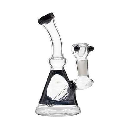 Mini glass bong smoking device sturdy base sleek and sophisticated look easy-to-use