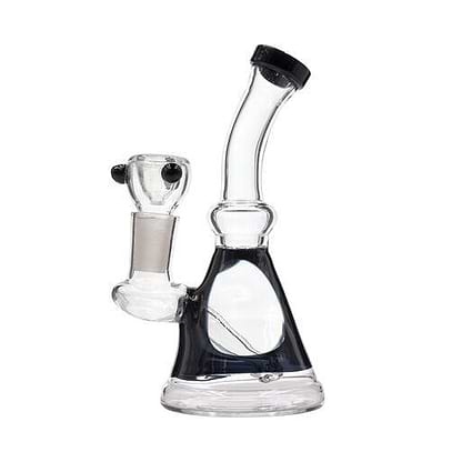 Mini glass bong smoking device sturdy base sleek and sophisticated look easy-to-use