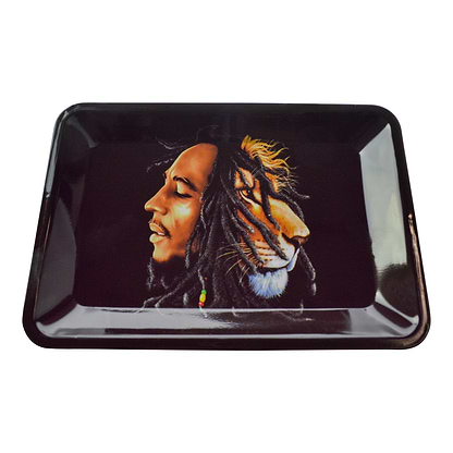 Bob Marley Lion Metal Rolling Tray 7 Inches