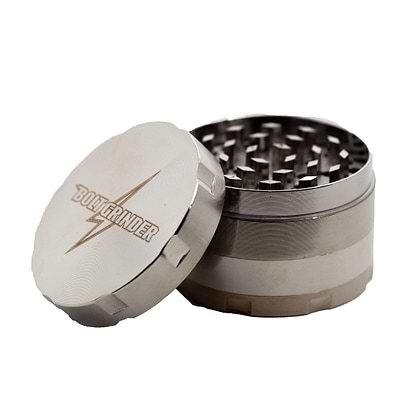 50-mm 4-piece metal Bolt Grinder rotary grinder cool and sleek look Silver metallic colors