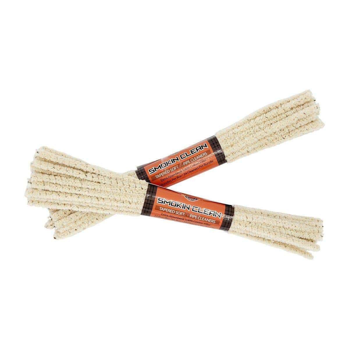2 bundles extra-absorbent soft-tapered bristle pipe smoking device cleaners made of 100% cotton filler Smokin Clean logo