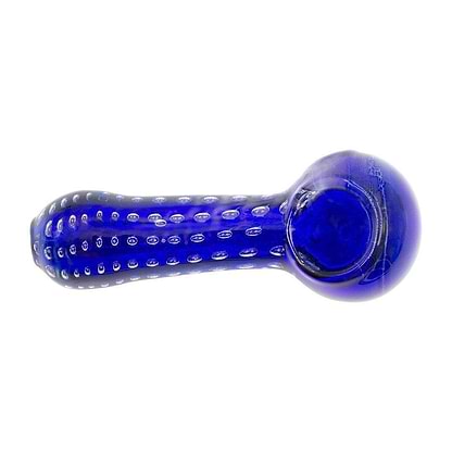 Compact 4.5-inch spoon glass pipe smoking device with bubble accents cute look and design