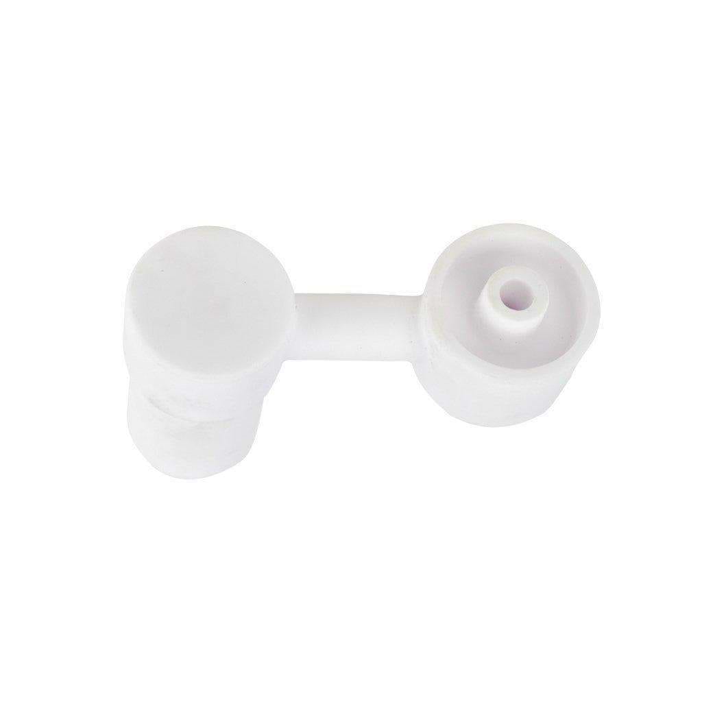 Easy-to-clean ceramic male banger smoking dab rig accessory in plain design with a toilet sprinkler shape for easy grip