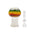 Classic dome nail dab rig accessory with funky rasta colors fits most rigs