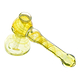 4.5-inch bubbler smoking device made of glass that changes color thin swirling colors hammer shape design