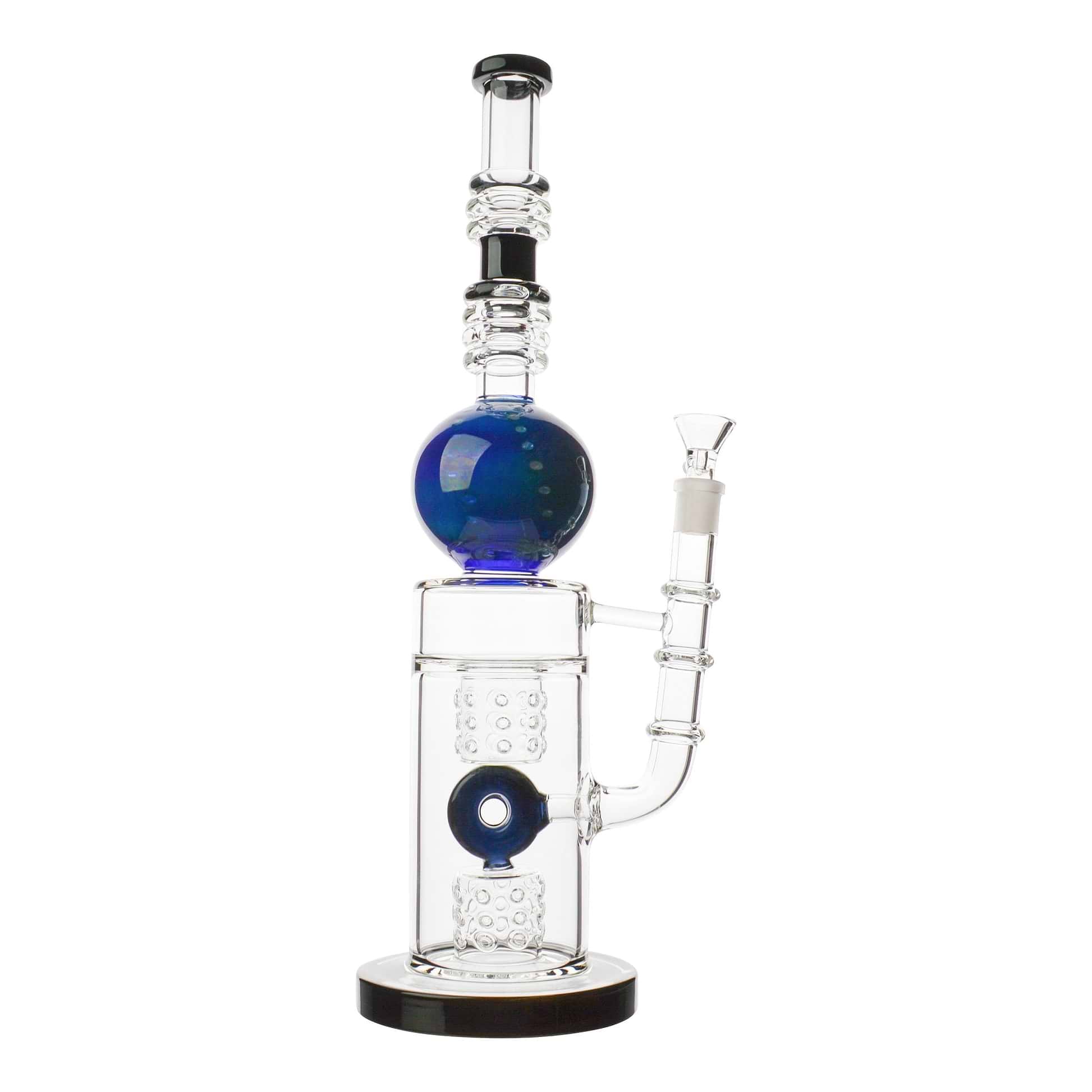 Colored Marble O Bong - 16in Black