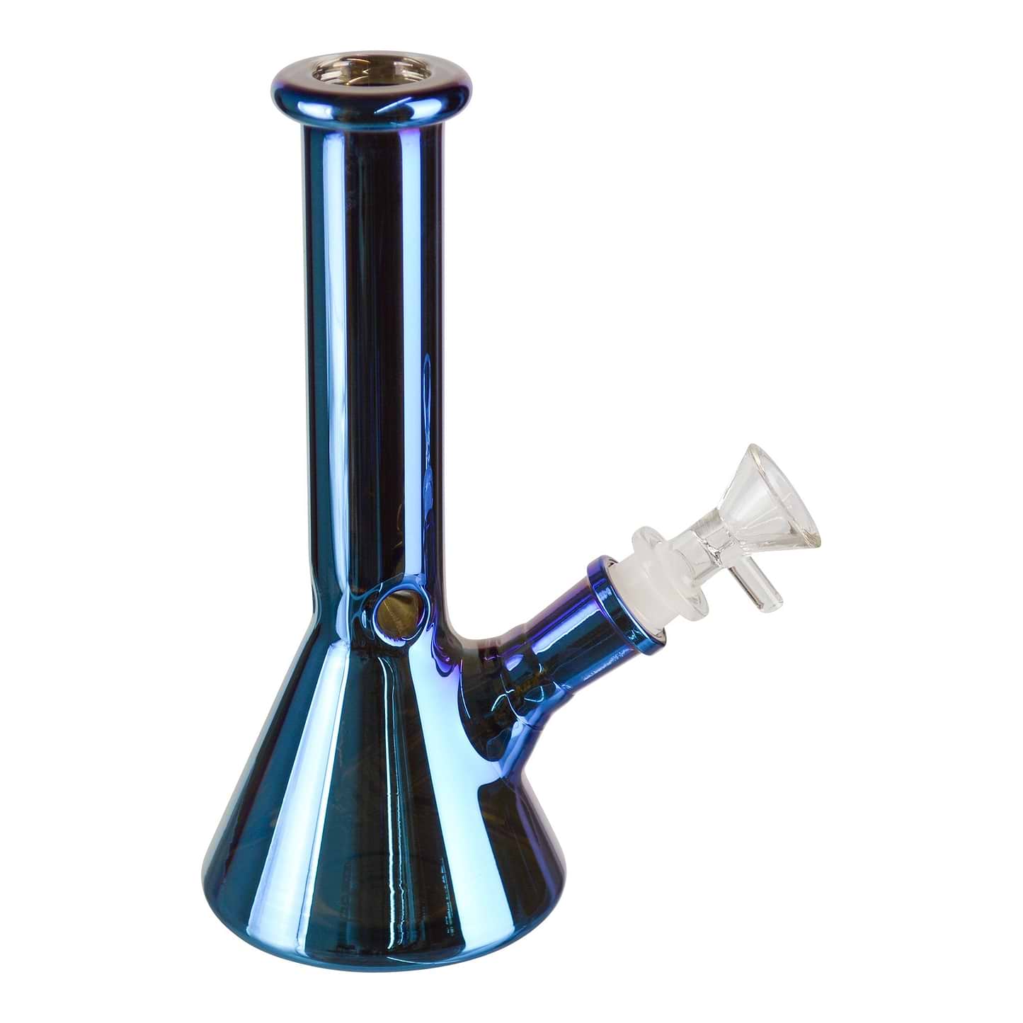 Colored Reflective Beaker Bong Blue / 8 Inches