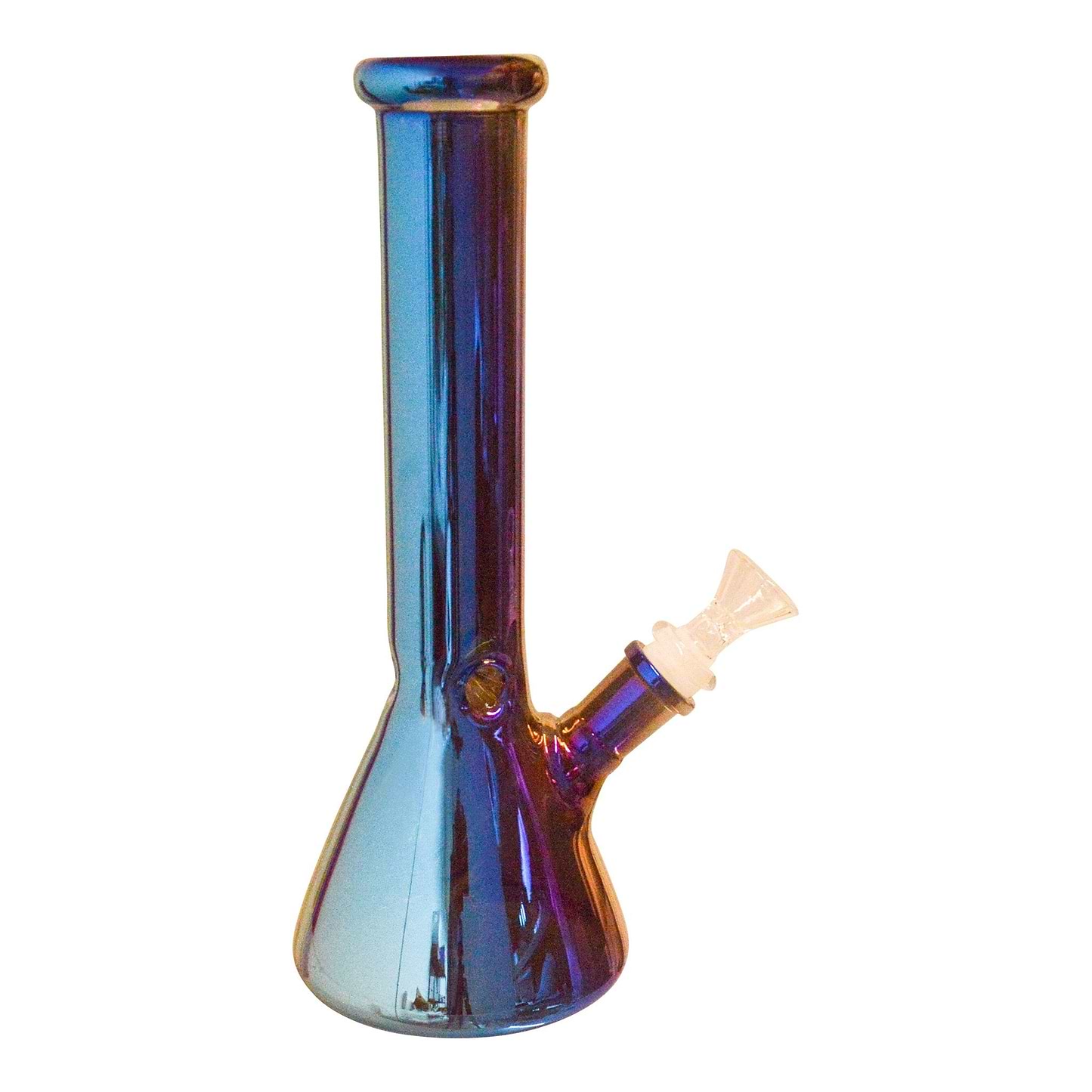 Colored Reflective Beaker Bong Blue / 10 Inches