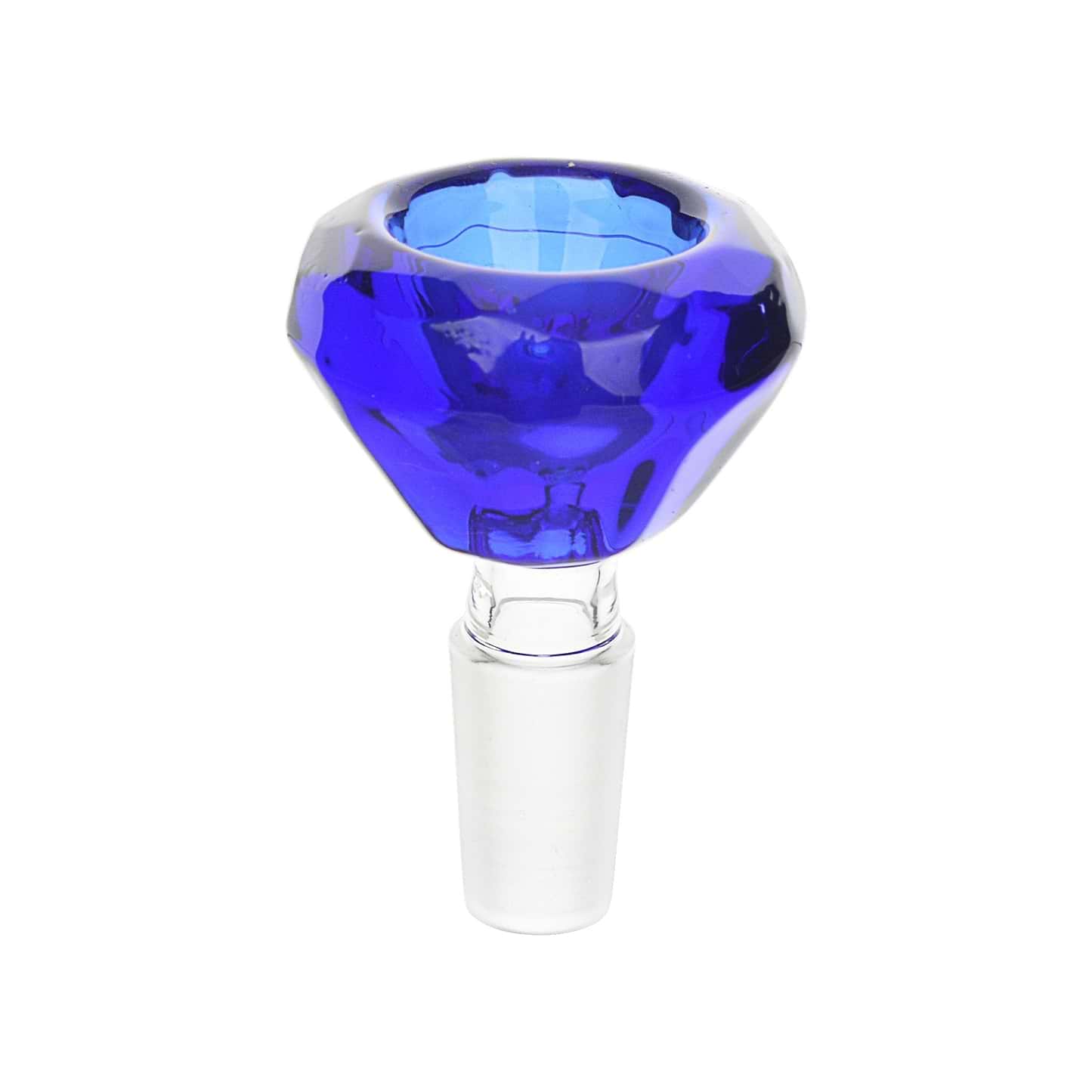 Diamond Shaped Glass Male Bowl 14mm / Blue