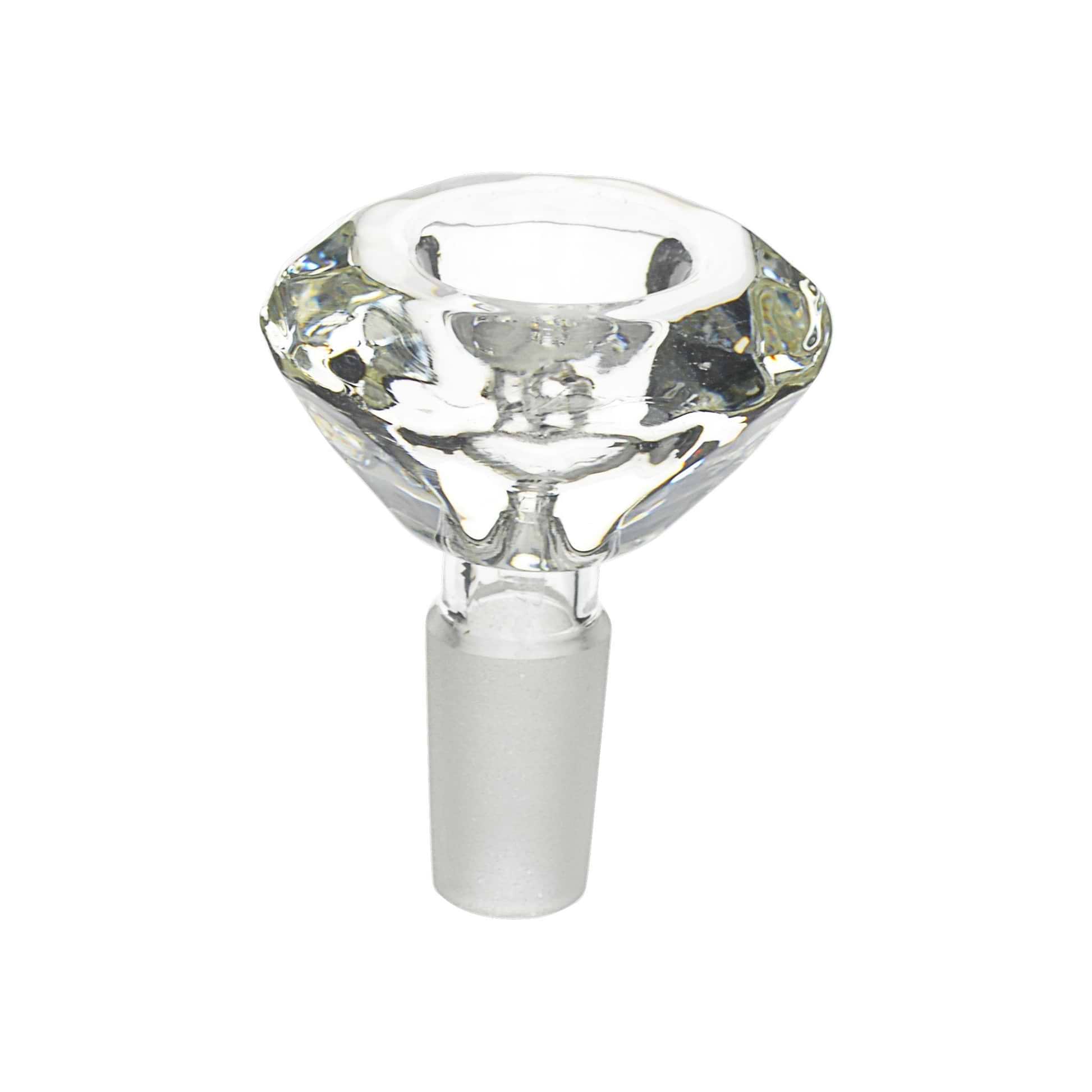 Diamond Shaped Glass Male Bowl 14mm / Clear