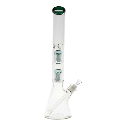 Double Colored Tree Perc Beaker - 18in Teal