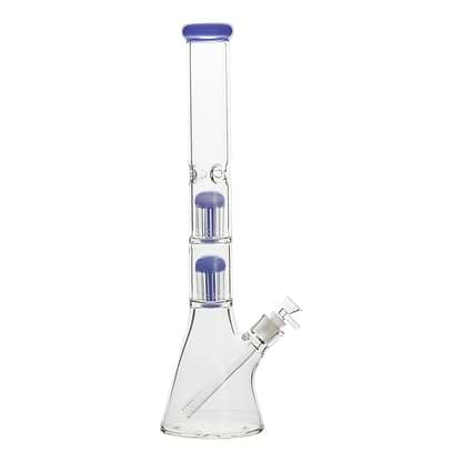 Double Colored Tree Perc Beaker - 18in Lavender
