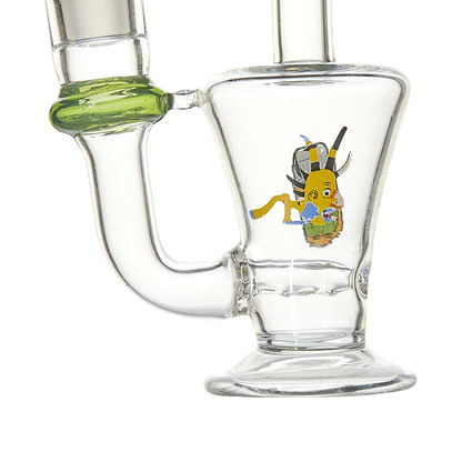 5-inch mini glass bong smoking device with inline perc inverse beaker base in funny cartoon Dr. Kush cartoon design